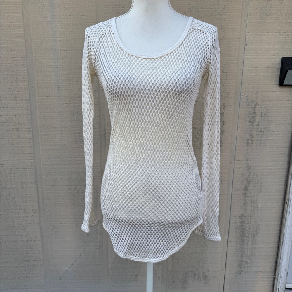 Isabel Marant Cream Scoop Neck Mesh Sweater